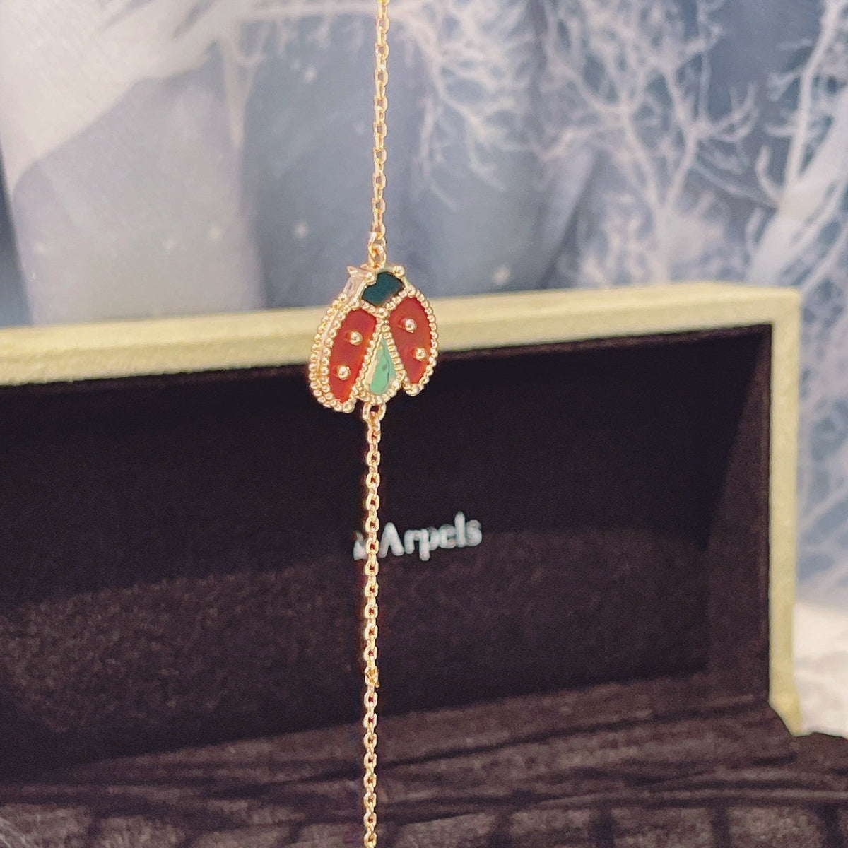 [Glow Muse]LUCKY SPRING 1 MOTIF PINK GOLD BRACELET
