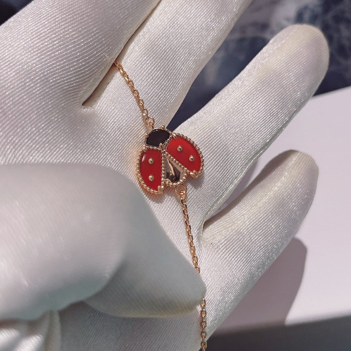 [Glow Muse]LUCKY SPRING 1 MOTIF PINK GOLD BRACELET