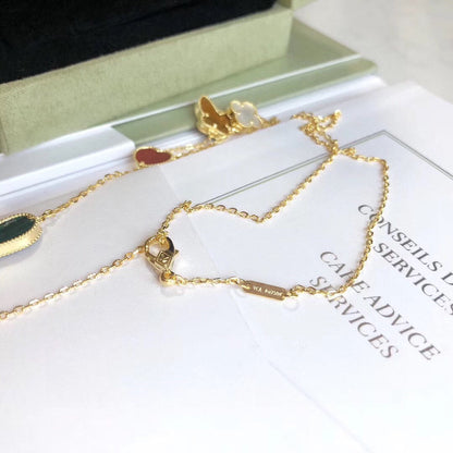 [Glow Muse]LUCKY SPRING 4 MOTIFS ROSE GOLD NECKLACE