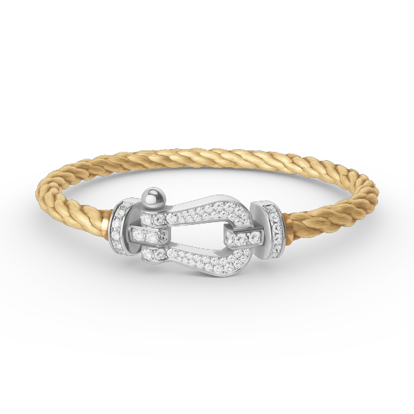 [Glow Muse]FORCE LARGE HORSESHOE FULL DIAMOND BRACELET SILVER