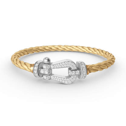 [Glow Muse]FORCE LARGE HORSESHOE FULL DIAMOND BRACELET SILVER