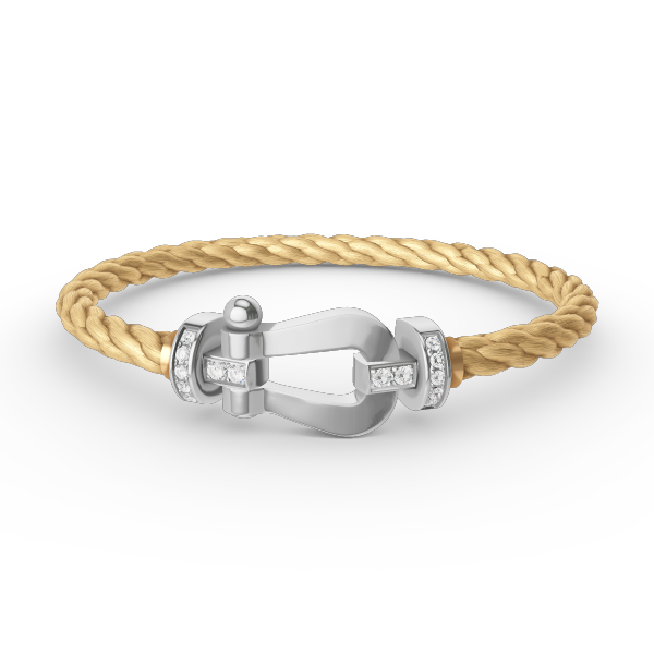 [Glow Muse]FORCE LARGE HORSESHOE HALF DIAMOND BRACELET SILVER