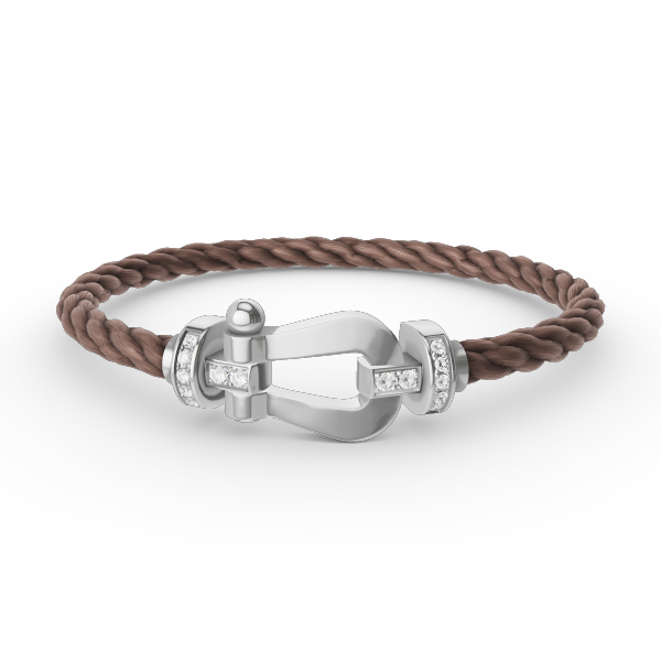 [Glow Muse]FORCE LARGE HORSESHOE HALF DIAMOND BRACELET SILVER