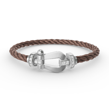 [Glow Muse]FORCE LARGE HORSESHOE HALF DIAMOND BRACELET SILVER