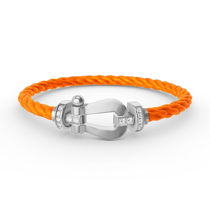 [Glow Muse]FORCE LARGE HORSESHOE HALF DIAMOND BRACELET SILVER