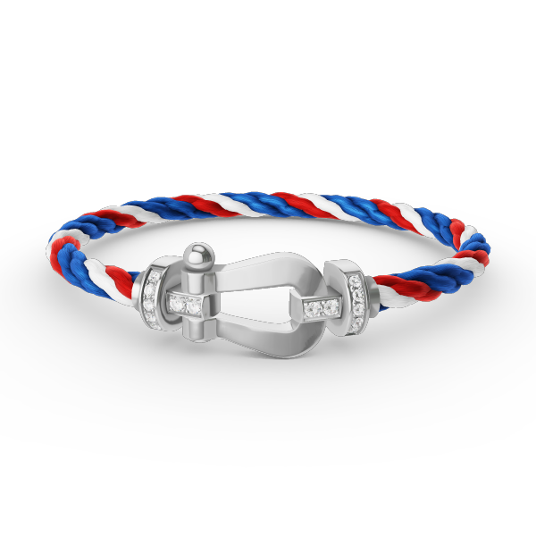 [Glow Muse]FORCE LARGE HORSESHOE HALF DIAMOND BRACELET SILVER