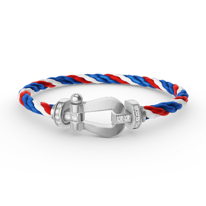 [Glow Muse]FORCE LARGE HORSESHOE HALF DIAMOND BRACELET SILVER