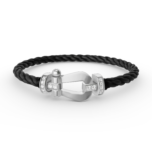 [Glow Muse]FORCE LARGE HORSESHOE HALF DIAMOND BRACELET SILVER