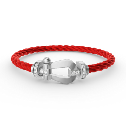 [Glow Muse]FORCE LARGE HORSESHOE HALF DIAMOND BRACELET SILVER