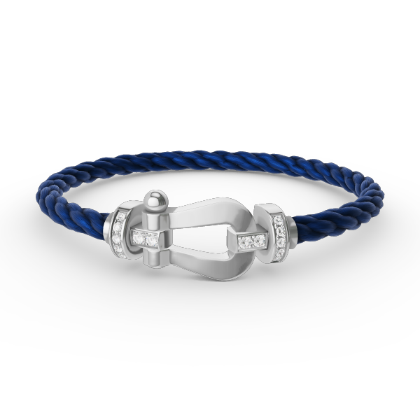 [Glow Muse]FORCE LARGE HORSESHOE HALF DIAMOND BRACELET SILVER