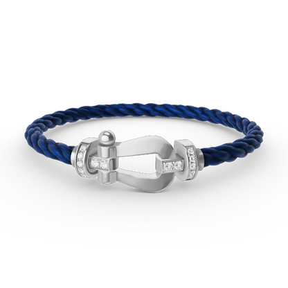 [Glow Muse]FORCE LARGE HORSESHOE HALF DIAMOND BRACELET SILVER