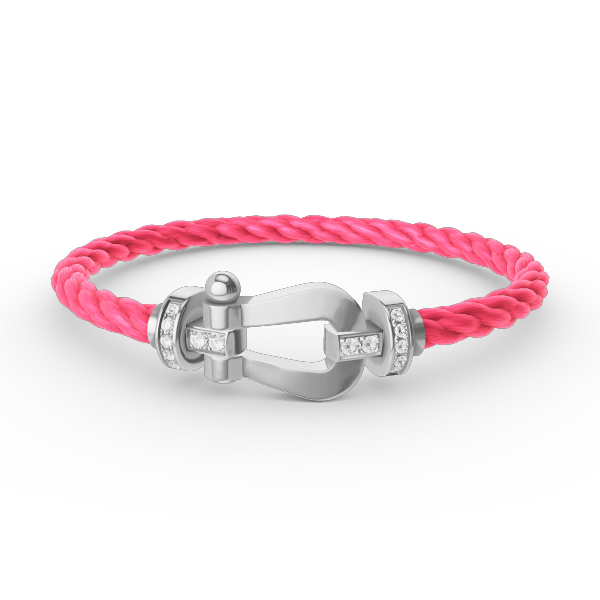 [Glow Muse]FORCE LARGE HORSESHOE HALF DIAMOND BRACELET SILVER