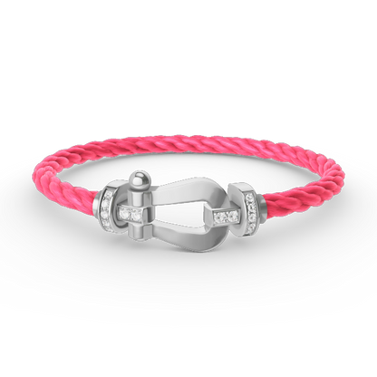 [Glow Muse]FORCE LARGE HORSESHOE HALF DIAMOND BRACELET SILVER