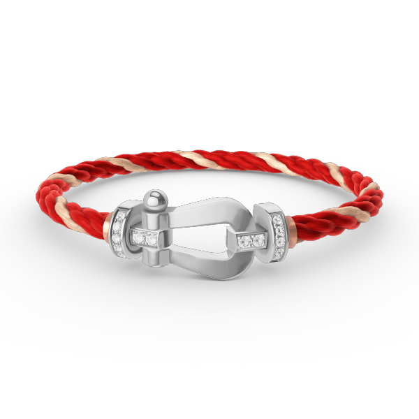 [Glow Muse]FORCE LARGE HORSESHOE HALF DIAMOND BRACELET SILVER