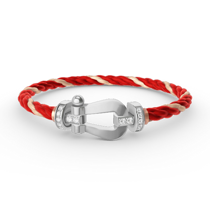 [Glow Muse]FORCE LARGE HORSESHOE HALF DIAMOND BRACELET SILVER