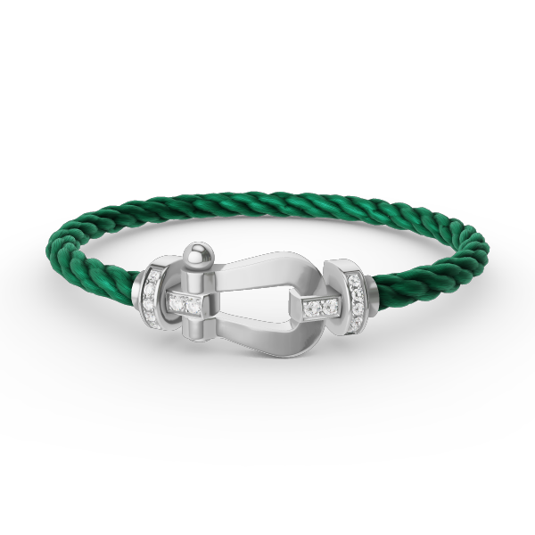 [Glow Muse]FORCE LARGE HORSESHOE HALF DIAMOND BRACELET SILVER