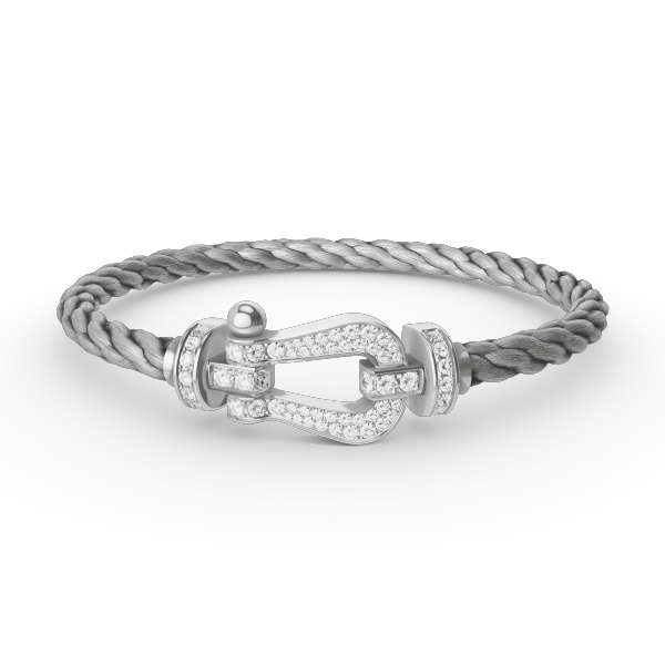 [Glow Muse]FORCE LARGE HORSESHOE FULL DIAMOND BRACELET SILVER