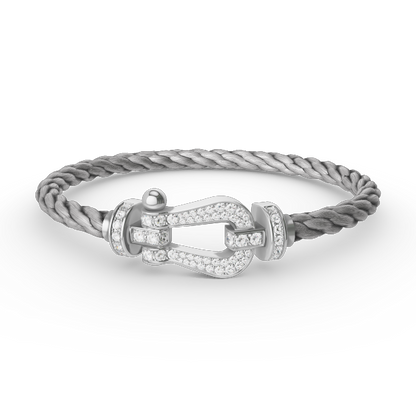 [Glow Muse]FORCE LARGE HORSESHOE FULL DIAMOND BRACELET SILVER