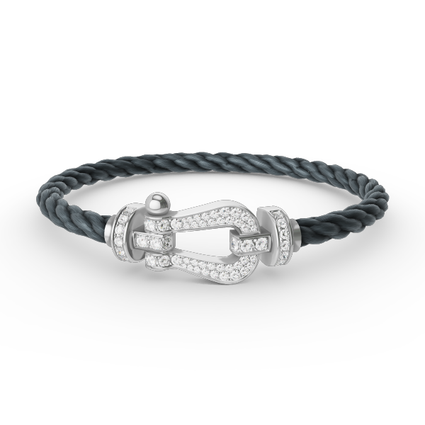 [Glow Muse]FORCE LARGE HORSESHOE FULL DIAMOND BRACELET SILVER
