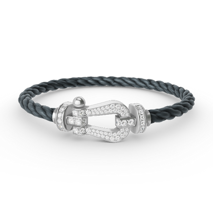 [Glow Muse]FORCE LARGE HORSESHOE FULL DIAMOND BRACELET SILVER