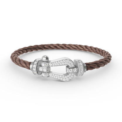 [Glow Muse]FORCE LARGE HORSESHOE FULL DIAMOND BRACELET SILVER