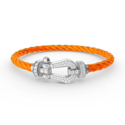 [Glow Muse]FORCE LARGE HORSESHOE FULL DIAMOND BRACELET SILVER