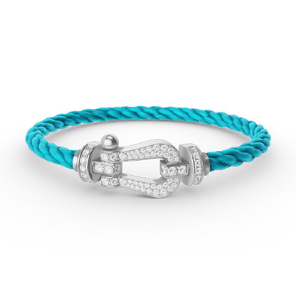 [Glow Muse]FORCE LARGE HORSESHOE FULL DIAMOND BRACELET SILVER
