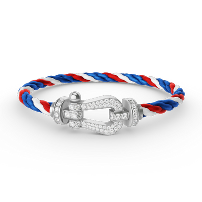 [Glow Muse]FORCE LARGE HORSESHOE FULL DIAMOND BRACELET SILVER