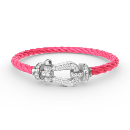 [Glow Muse]FORCE LARGE HORSESHOE FULL DIAMOND BRACELET SILVER