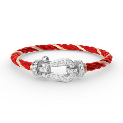 [Glow Muse]FORCE LARGE HORSESHOE FULL DIAMOND BRACELET SILVER