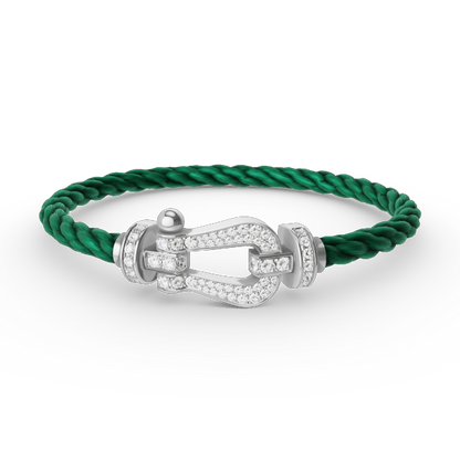 [Glow Muse]FORCE LARGE HORSESHOE FULL DIAMOND BRACELET SILVER