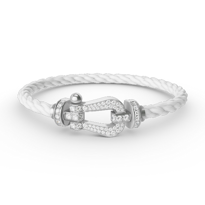 [Glow Muse]FORCE LARGE HORSESHOE FULL DIAMOND BRACELET SILVER