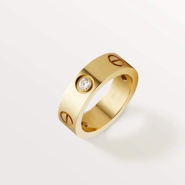 [Glow Muse]LOVE RING 5.5MM 3 DIAMONDS PINK GOLD