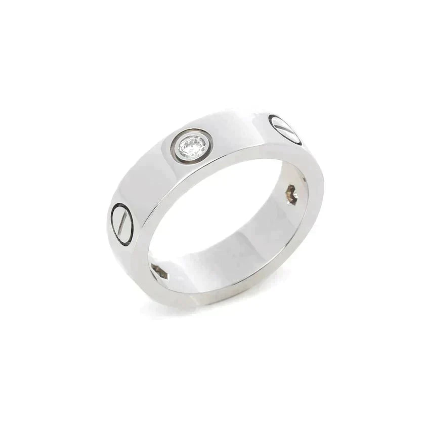 [Glow Muse]LOVE RING 5.5MM 3 DIAMONDS SILVER