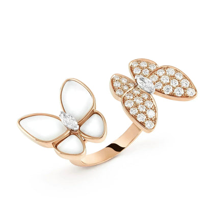[Glow Muse]TWIN BUTTERFLY DIAMOND MOP RING