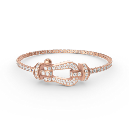 [Glow Muse]FORCE  LARGE HORSESHOE FULL DIAMOND TENNIS BRACELET